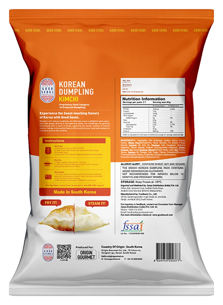 Korean Dumplings pack detail 2